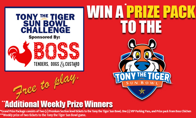 TONY THE TIGER SUN BOWL CHALLENGE PRESENTED BY BOSS CHICKEN IS BACK